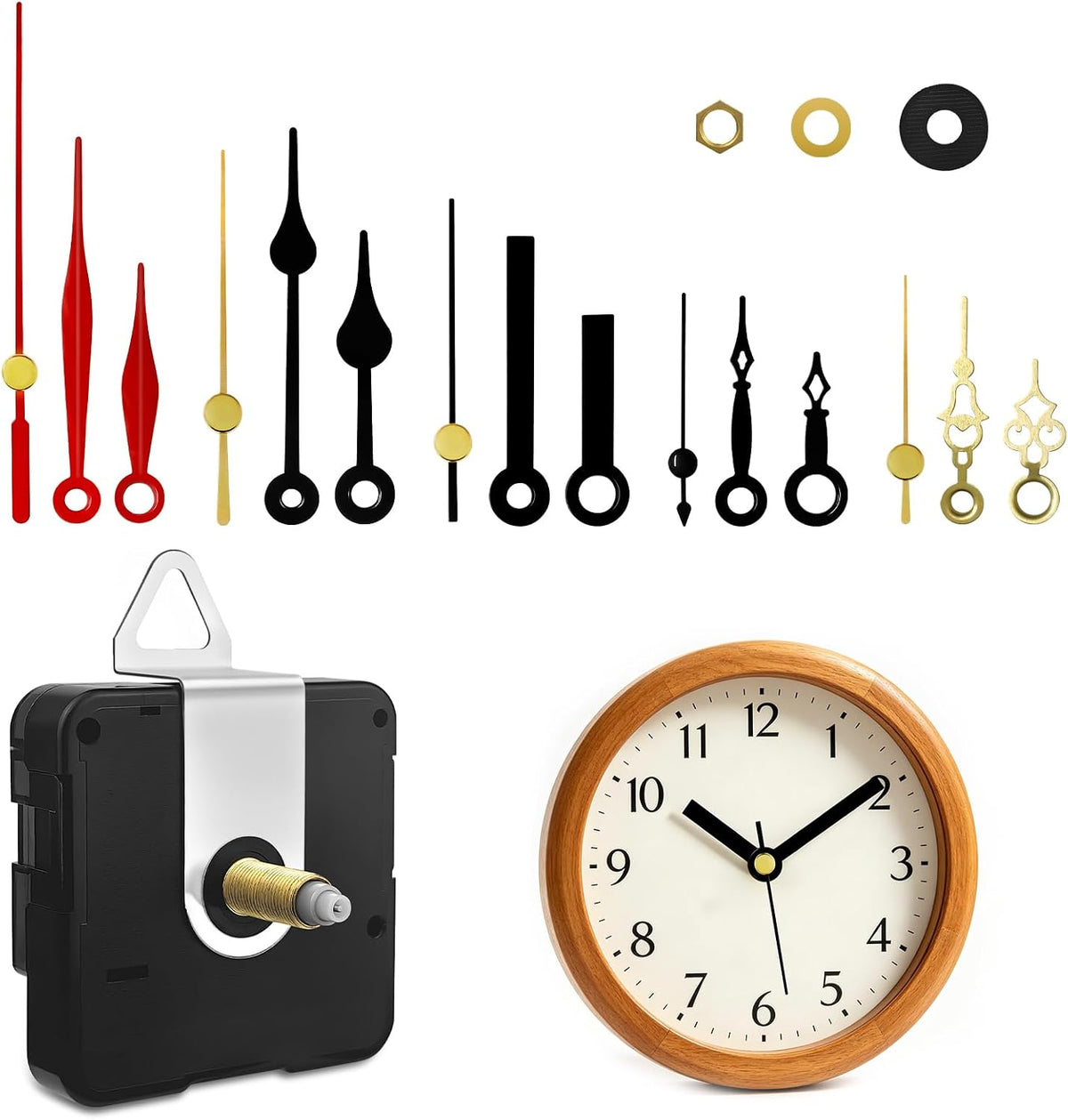 3PCS Clock Mechanism Kit, Quartz Clock Movement Replacement
