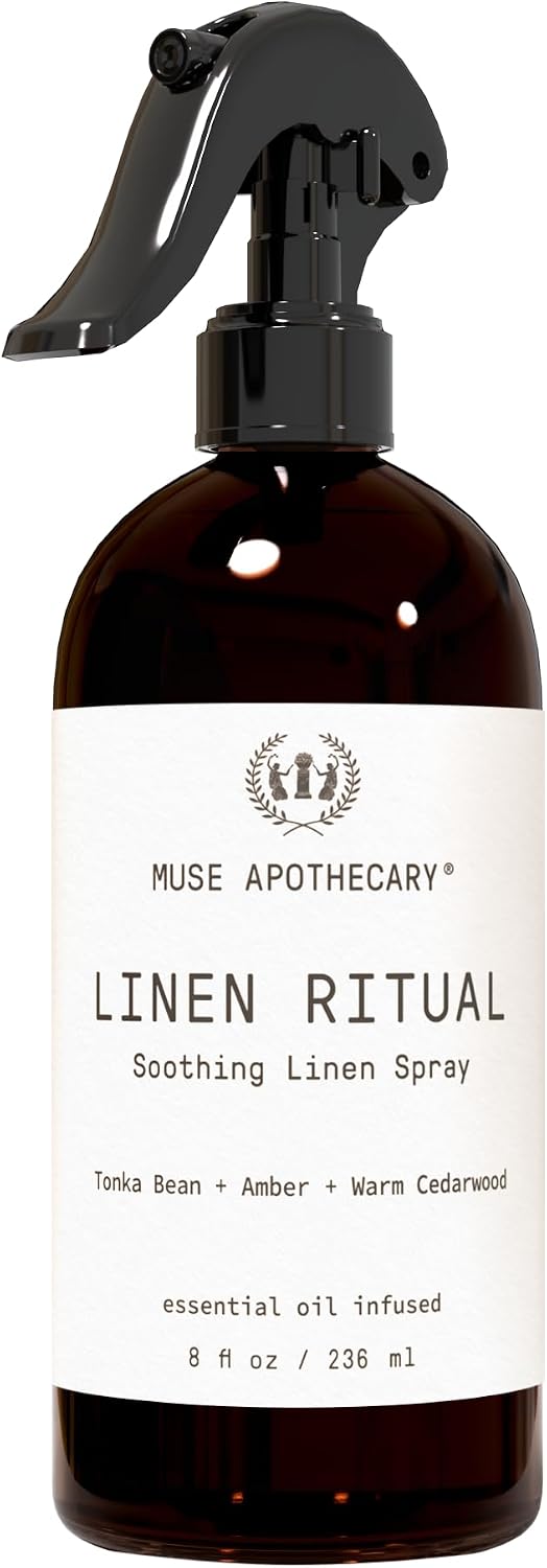Muse Apothecary Linen Ritual - Aromatic, Soothing, and Relaxing Linen Spray for Bedding, Laundry and Fabric Spray Freshener - Infused with Aromatherapy Essential Oils - Lavender Serenity