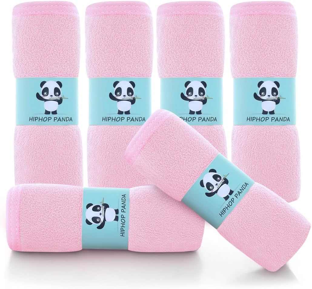 HIPHOP PANDA Ultra Soft Baby Washcloths, 2-Layer Absorbent Wash Cloths