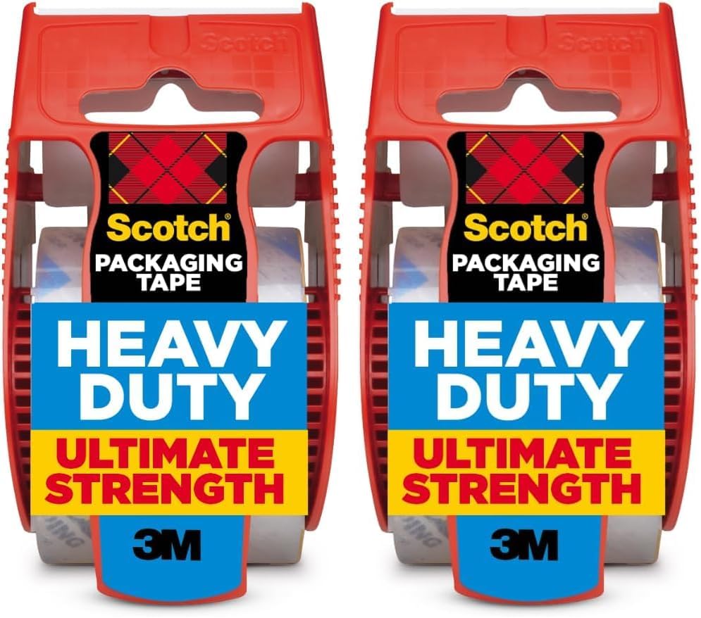 Scotch Heavy Duty Shipping Packing Tape, Clear, 1.88 in. x 27.7 yd.