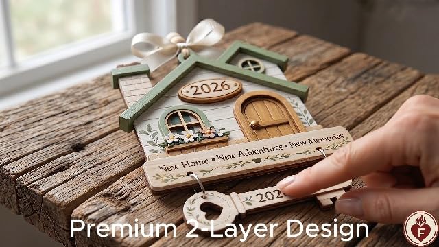 New Home Ornament 2026, New Home Gifts, Housewarming Presents, New House Gift, Welcome Home Gift, First Home Gifts, Home Sweet Home Decor, 4x4 inch (ONM Newhome Eco)