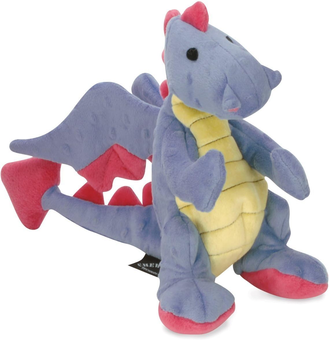 goDog Bubble Plush Dragons Squeaky Dog Toy, Chew Guard Technology - Coral, Large