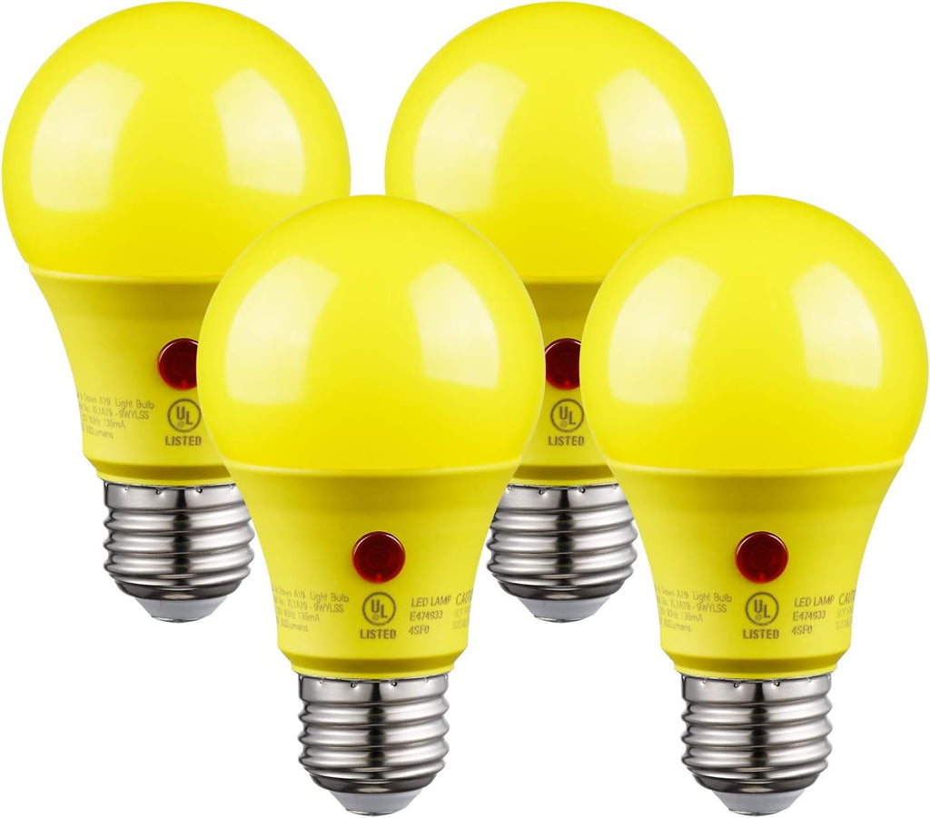 TORCHSTAR 4-Pack Dusk to Dawn LED Light Bulb Outdoor, A19, 2700K