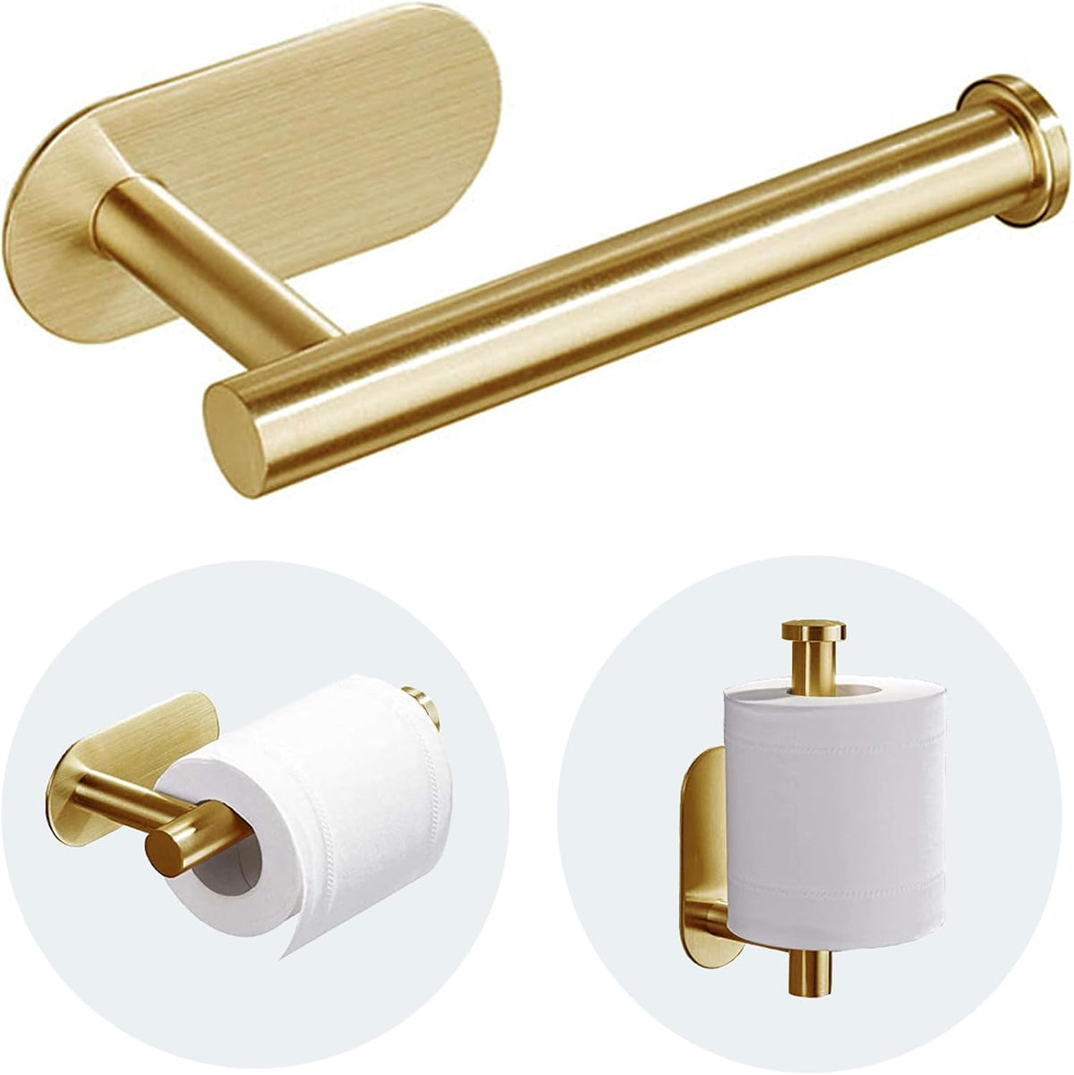 JOPOFI Toilet Paper Holder - Adhesive Toilet Paper Holder - Matte Black