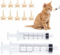 Pet Feeding Nipple and Syringes, Silicone Feeding Tools for Newborn Kittens, Puppies, Rabbits, Small Animals