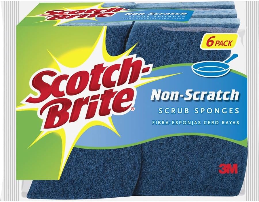 Scotch-Brite Zero Scratch Scrub Sponge, 6 Pack