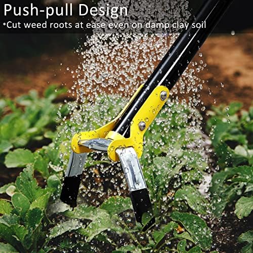 DonSail Hoe Garden Tool -Scuffle Garden Hoes for Weeding Gardening Long Handle Heavy Duty - Adjustable Weeding Loop Stirrup Hoe 30-61 Inch Black