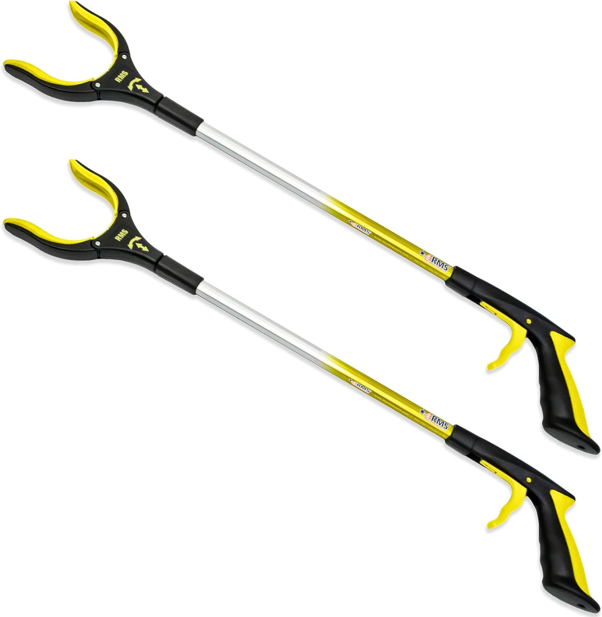 RMS 2-Pack 32 Inch Extra Long Grabbers Reachers with Rotating Jaw (Blue)