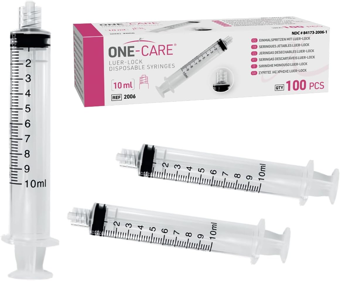 ONE-CARE Luer-Lock Syringe, 1 mL, 100 Count, Blister-Packed