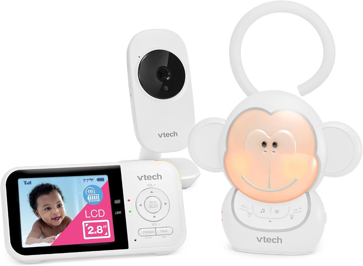 VTech Baby Monitor No WiFi – 19Hr Video Battery, 1000ft Range, Night Vision, Two-Way Talk, Temperature Sensor, Sound-Activated Screen, Lullabies | VM819