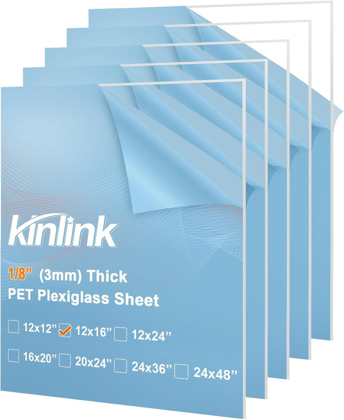KINLINK 24x36 Plexiglass Sheets 1/8 inch Thick, 3mm Clear PET Plastic Sheet for DIY Project, Craft, Table top, Picture Frame, Acrylic Sign and Wedding Invitation 2 Pack