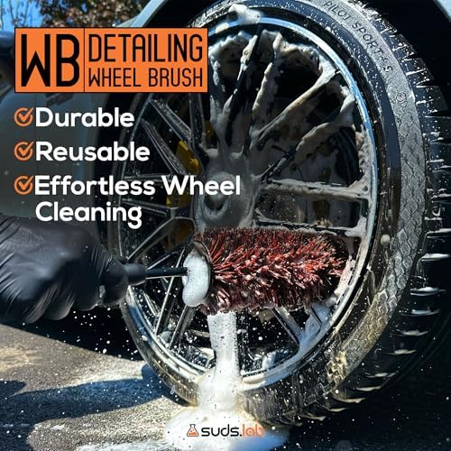 Suds Lab WB Premium Detailing Wheel Brush, Ultra-Soft, 17.7", All Vehicles