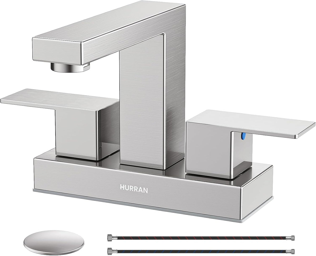 Matte Black Bathroom Sink Faucet, 4 inch Bathroom Faucet Stainless Steel