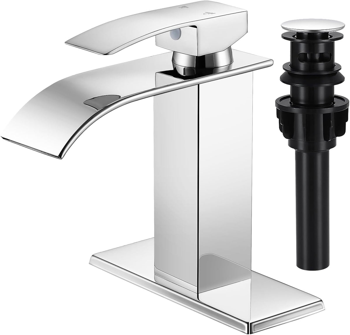 Bathroom Faucet Brushed Nickel Waterfall Single Handle Vanity Faucet