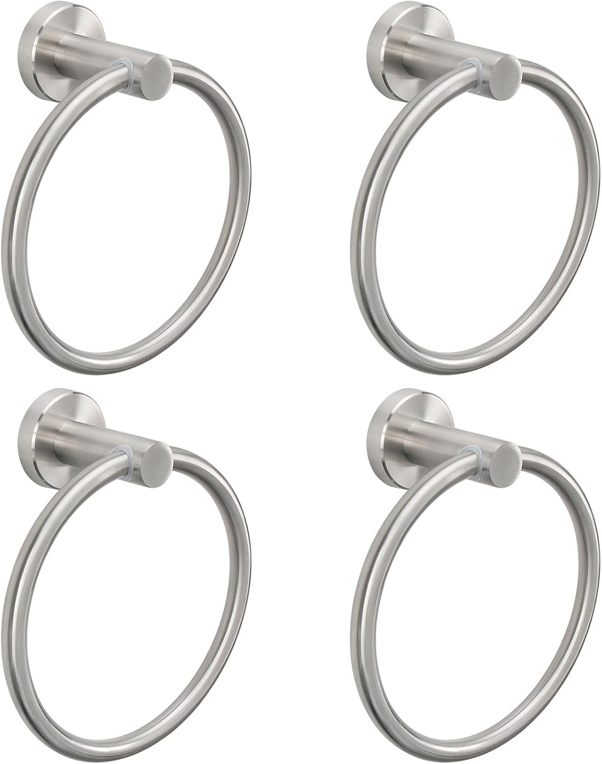 NearMoon Bath Towel Ring, Bathroom Hardware Accessories-Thicken Stainless Steel Hand Towel Holder for Bathroom, Modern Round Towel Hanger Wall Mounted (Brushed Nickel, 1 Pack)