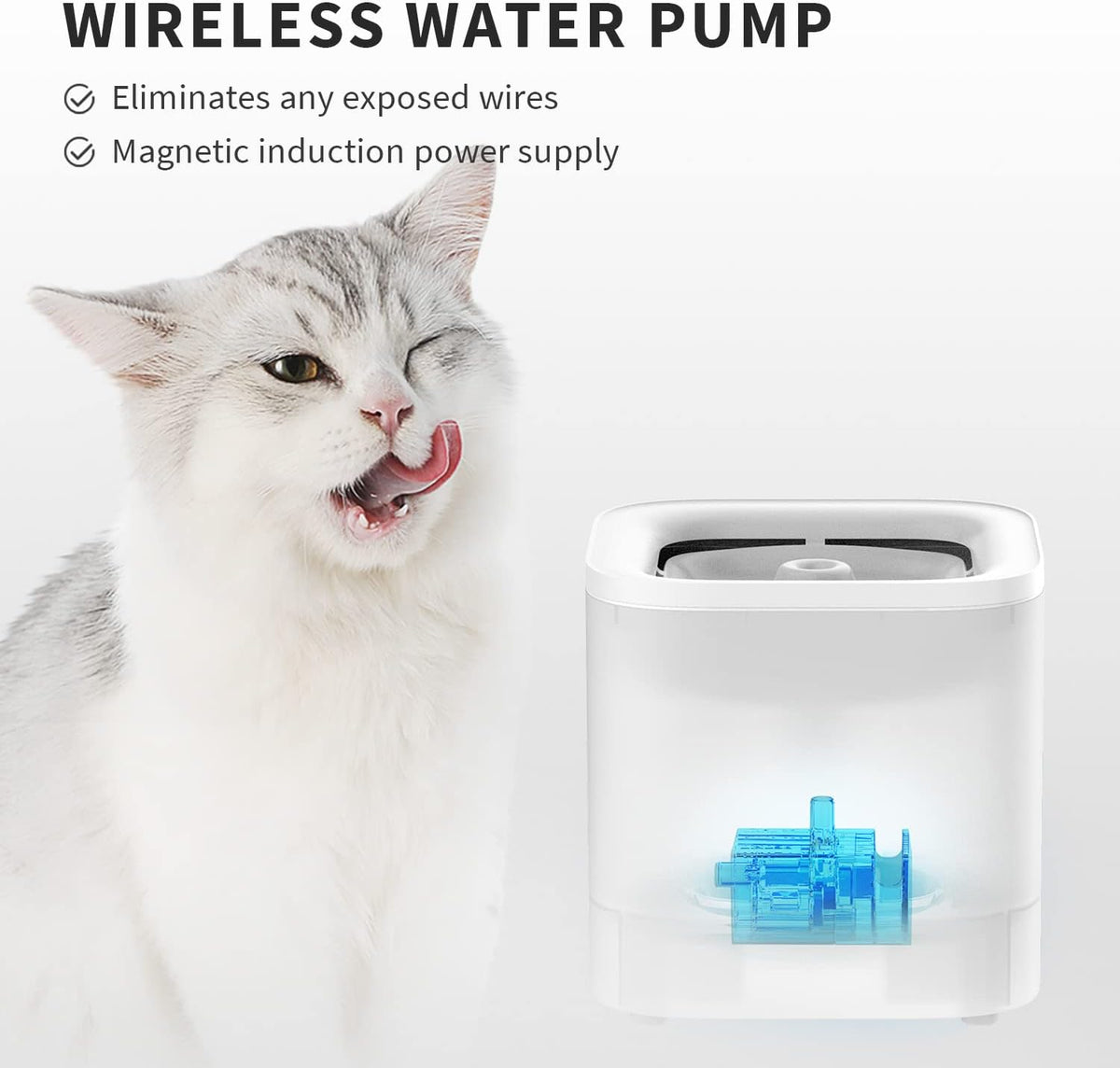 PETKIT Eversweet Solo SE Cat Water Fountain 65oz/1.85L Wireless Pump