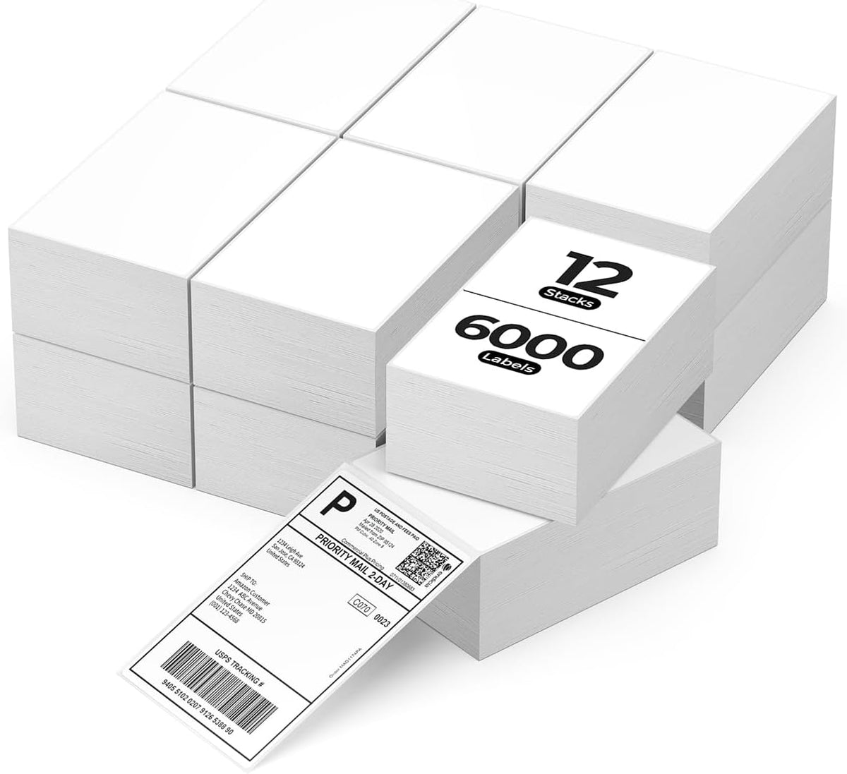 MUNBYN Thermal Direct Shipping Label (Pack of 500 4x6 Per Fanfold Labels) - Commercial Grade