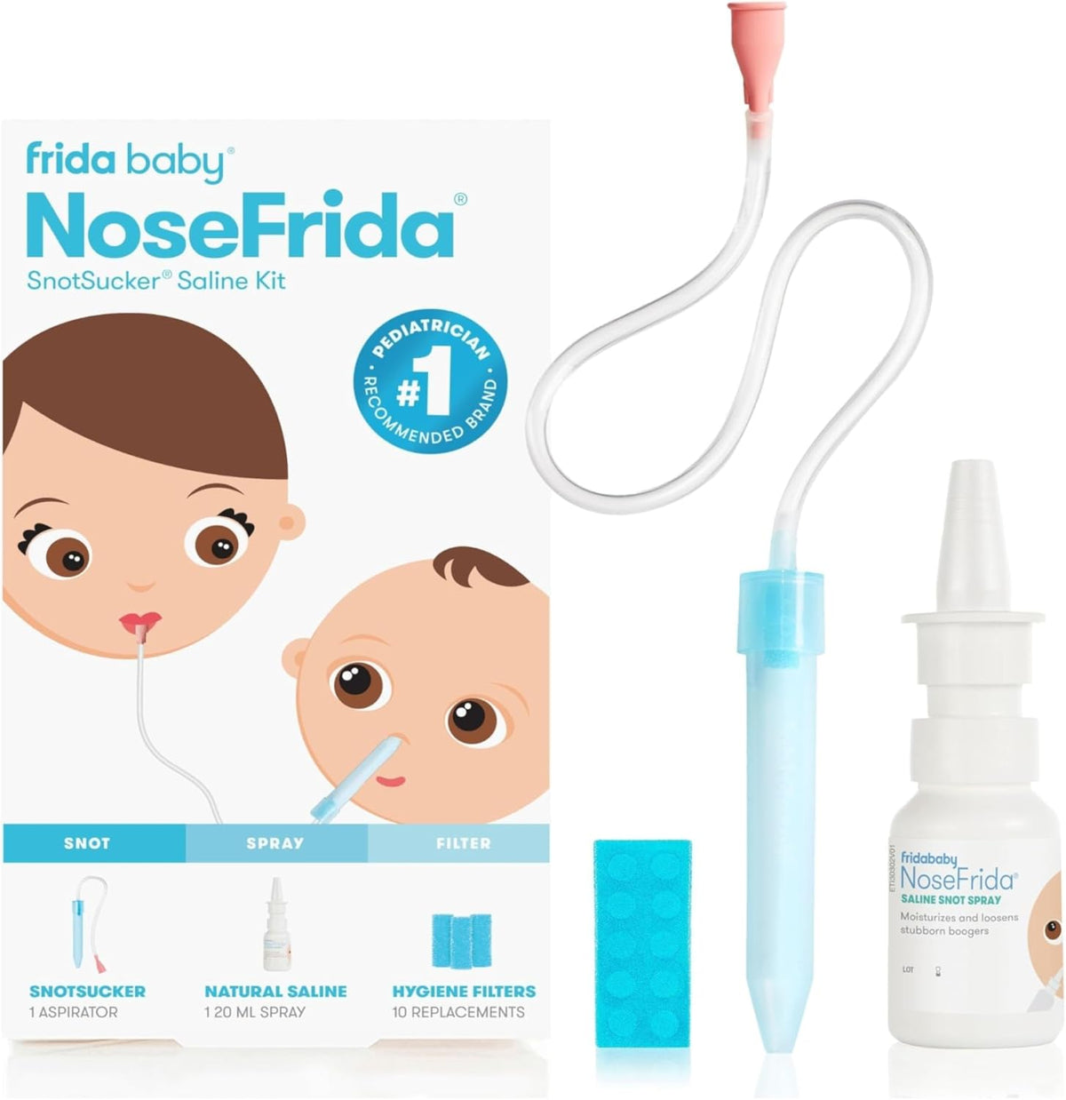 Frida Baby NoseFrida SnotSucker Nasal Aspirator for Baby, 4 Hygiene Filters