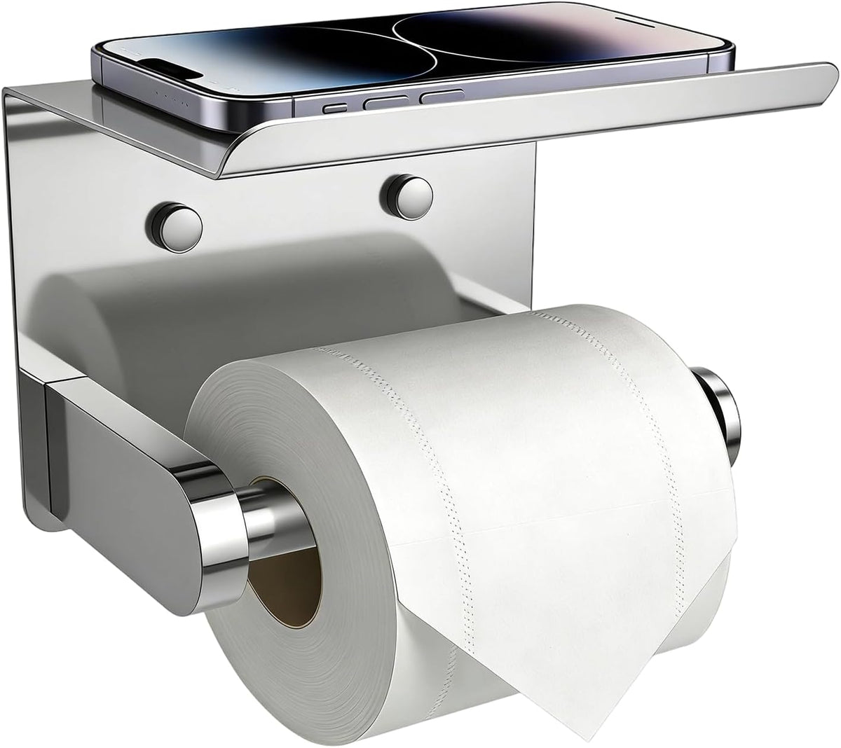 SetSail Toilet Paper Holder with Shelf, Matte Black