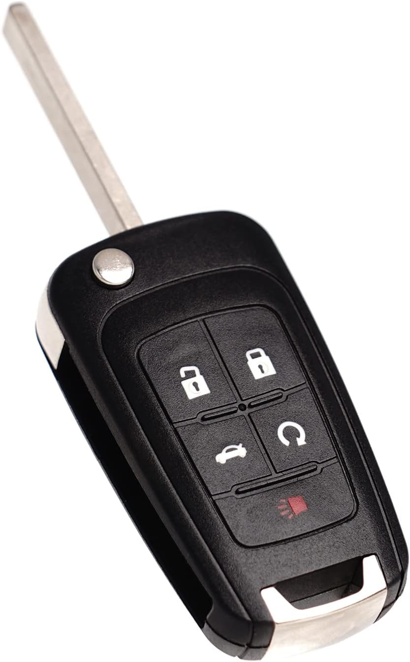 MechanMagic Remote Flip Key Fob Replacement Fits for Chevy Cruze Equinox Camaro Malibu Sonic Impala Buick Lacrosse Regal Verano Encore Allure GMC Terrain 2010-2021 Keyless Entry Control OHT01060512