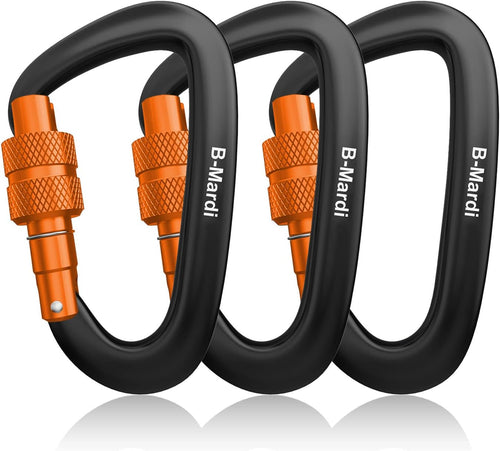 B-Mardi Carabiner Clips Heavy Duty 12kN (2697 lbs)-Lightweight Locking Carabiners for Camping, Hiking, Hammock, Dog Leash Harness, Outdoor and Gym etc, Keychains& Utility