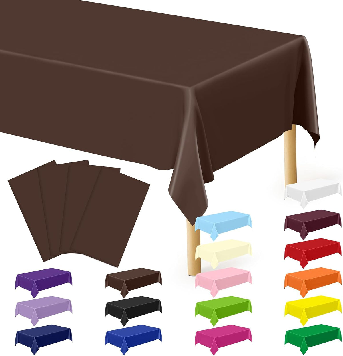 4Pack Black and Gold Tablecloths for Events, 54" x 108" Plastic Table Cloth Disposable for Rectangle Tables, Waterproof Table Cloth Cover for New Years Eve Decorations Holiday Birthday Wedding Dining