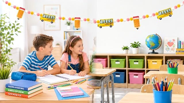 Back to School Decorations 9FT Felt Ball Garland Back to School Banner