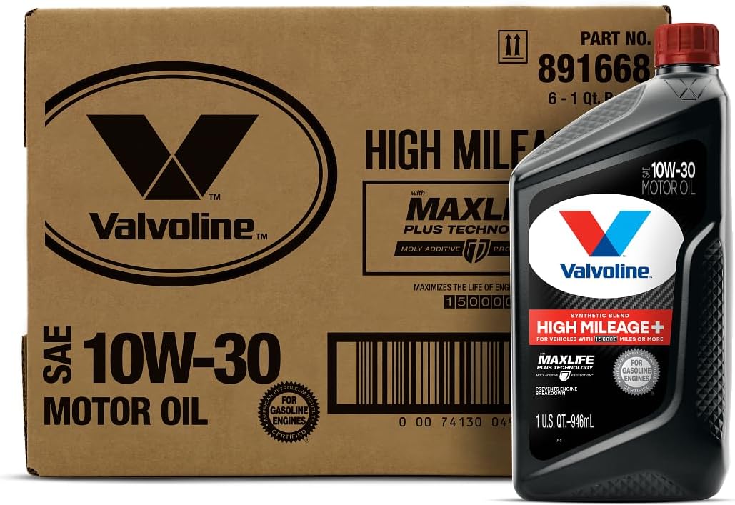 Valvoline High Mileage with MaxLife Technology SAE 10W-40 Synthetic Blend Motor Oil 5 QT