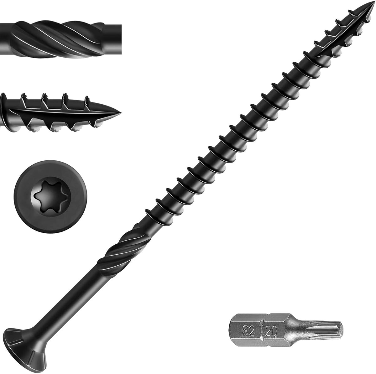 Wensilon #10 * 3" Deck Screws, (137pcs) 2 lbs.Exterior Wood Screws, Rust Resistant epoxy Coated, Bronze, T25 Star Bit