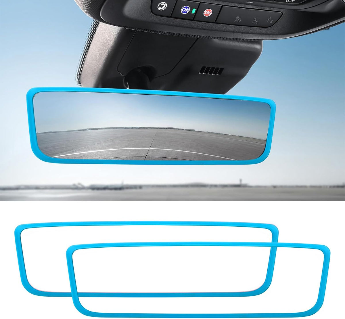 Ohleats Car Rear View Mirror Protector Frame, Edge Cover Trim, Pink
