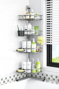 Standing Shower Caddy Corner - Rustproof Bathroom Shower Stand Shelf