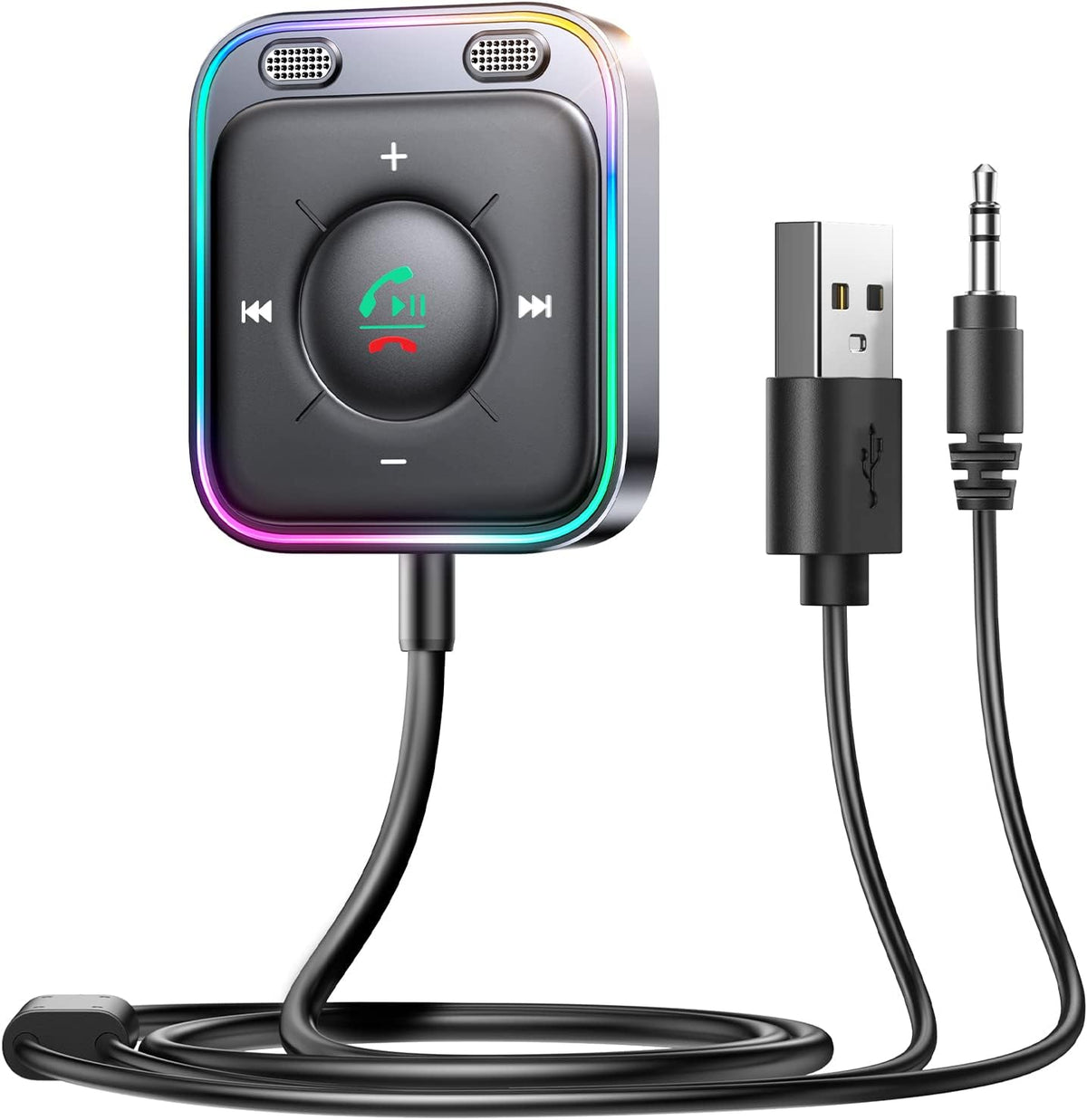 JOYROOM Bluetooth 6.0 AUX Car Adapter, Dual Mics Noise Cancellation