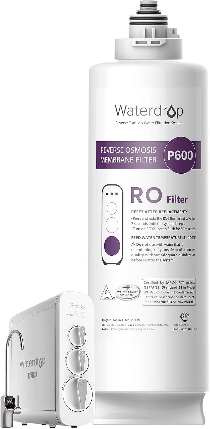 Waterdrop G3P600-RO Filter, Replacement for G3P600 System, 2-year Lifetime