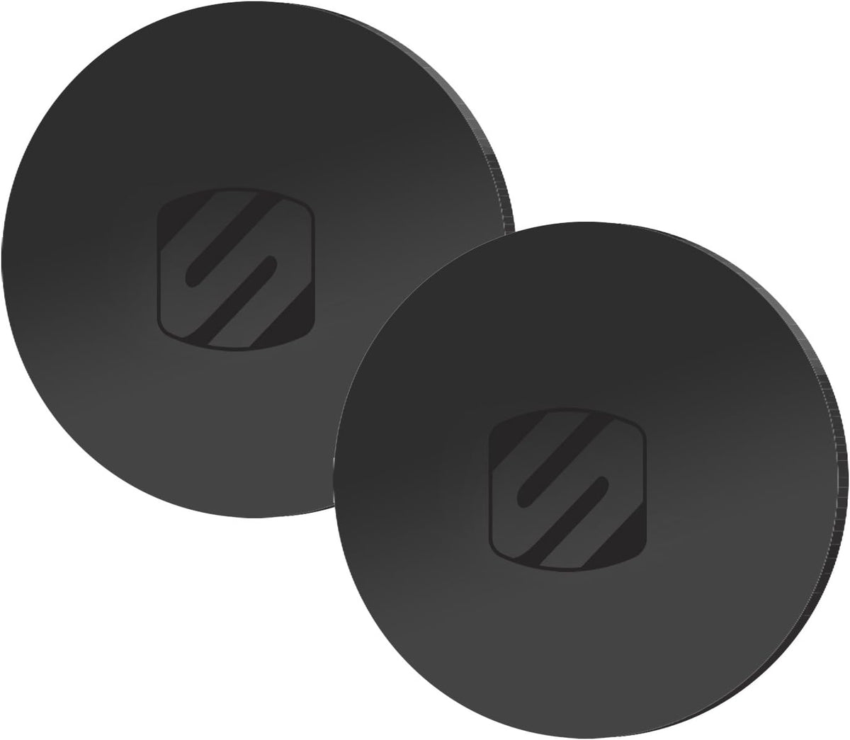 Scosche MagicMount Replacement Metal Plate Kit, Large Metal Plates with Strong Adhesive for Car Magnet Phone Mount Magnetic Cell Phone Holder, Universal Fit with All Devices and Cases, Black, 2-Pack