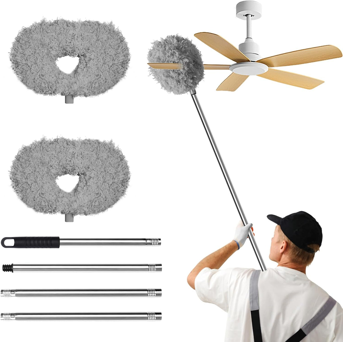 Storystore Ceiling Fan Cleaner Duster, Adjustable Microfiber Duster