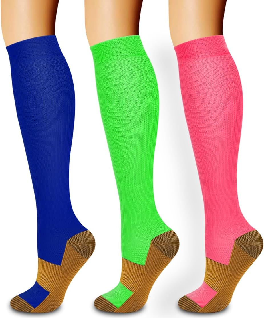 3 Pack Medical Compression Sock-Compression Sock For Women and Men Circulation -Best for Running,Nursing,Athletic Sports