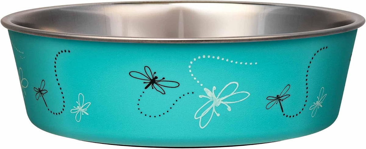 Loving Pets Bella Dog Bowls- Stainless Steel Dog & Cat Bowls - Spill Proof Dog Food Bowl, Cat Bowl, Puppy Essentials & Pet Supplies Great for Home & Travel (Medium 20-35 lbs, Blueberry)