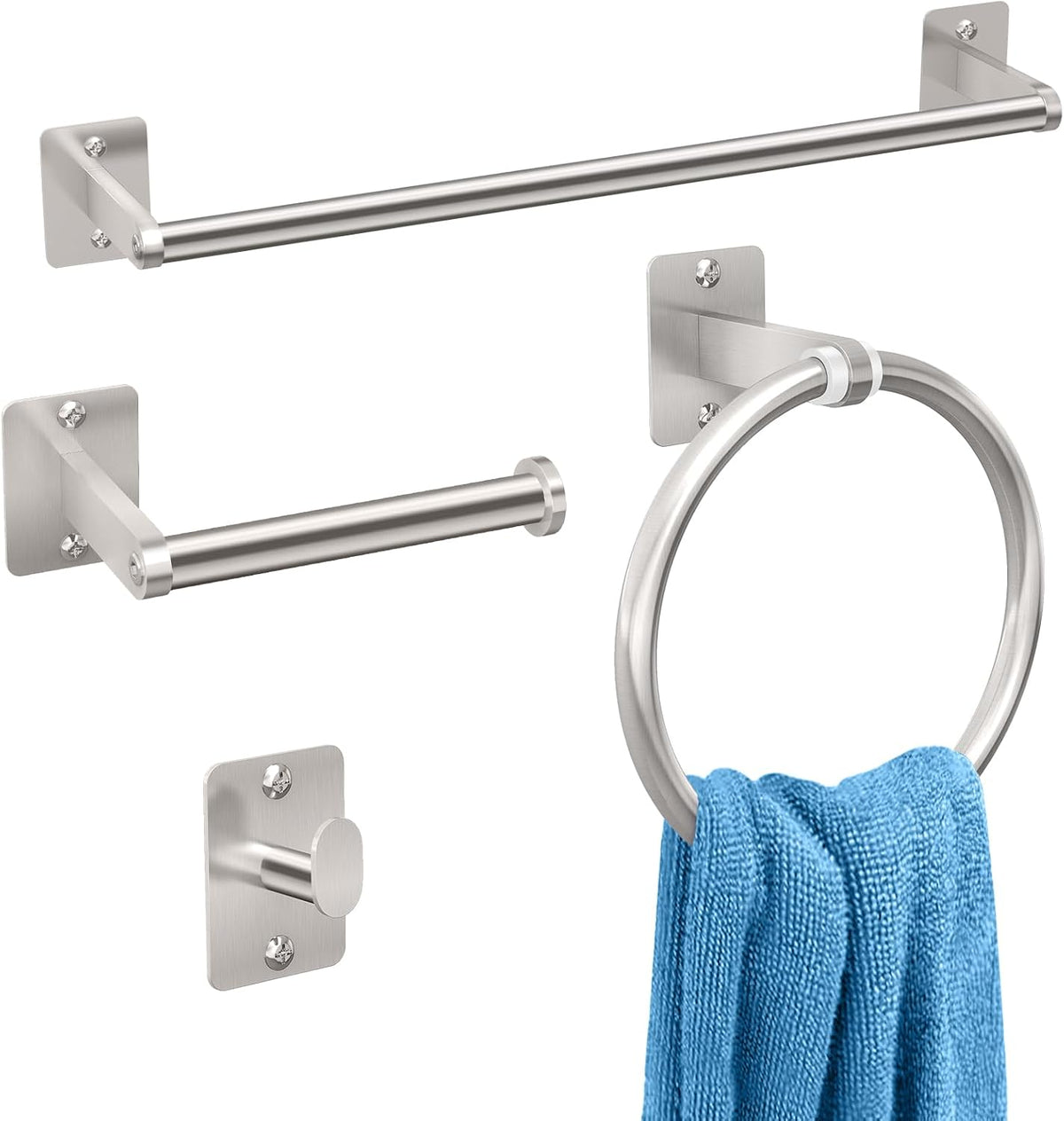 KLJKPA Black Bathroom Accessories Set, 4-Piece Bathroom Hardware Set