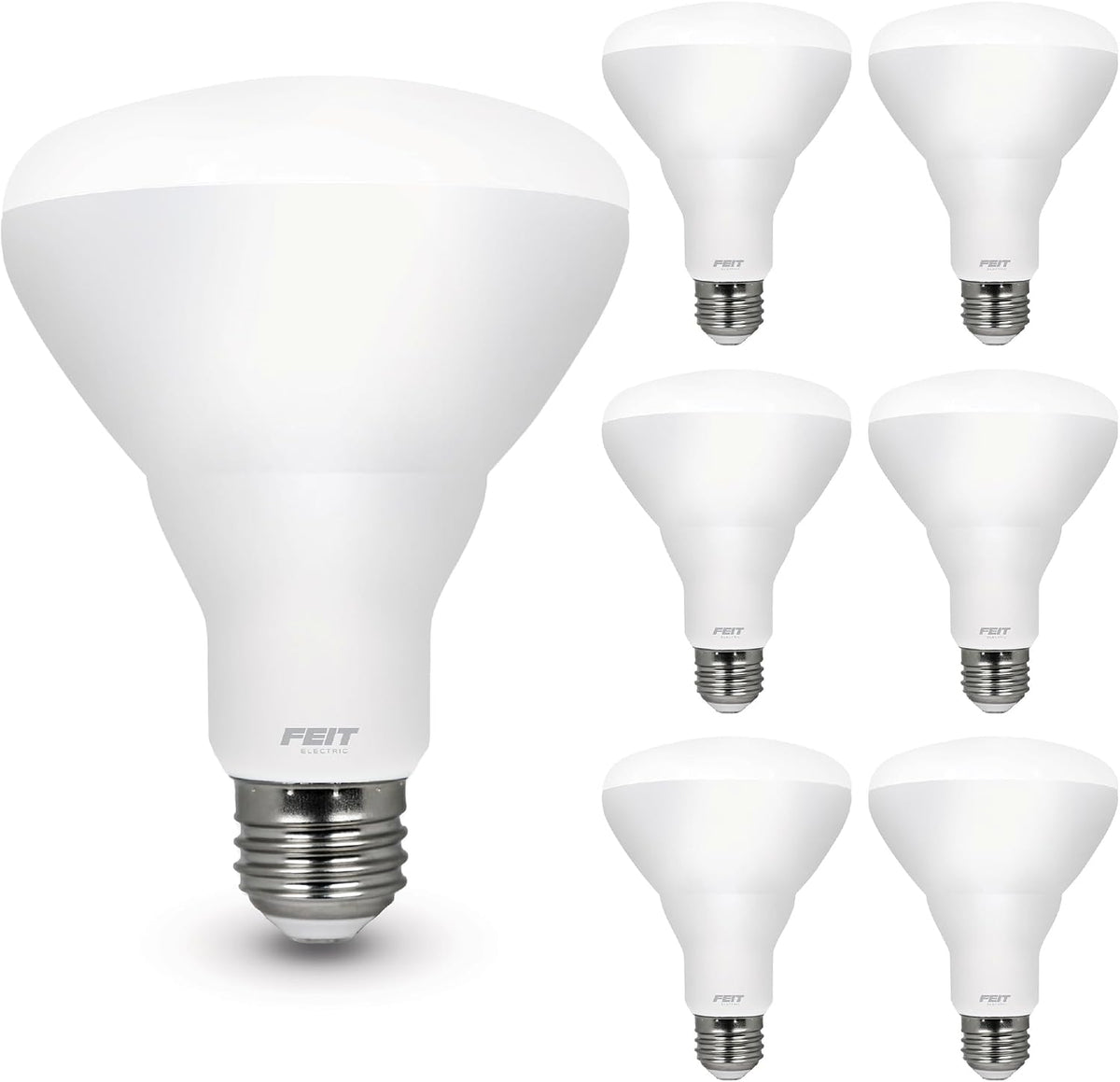 Feit Electric BR30 LED Light Bulbs, 65W Eq, Dimmable, 5CCT, 6 Pack