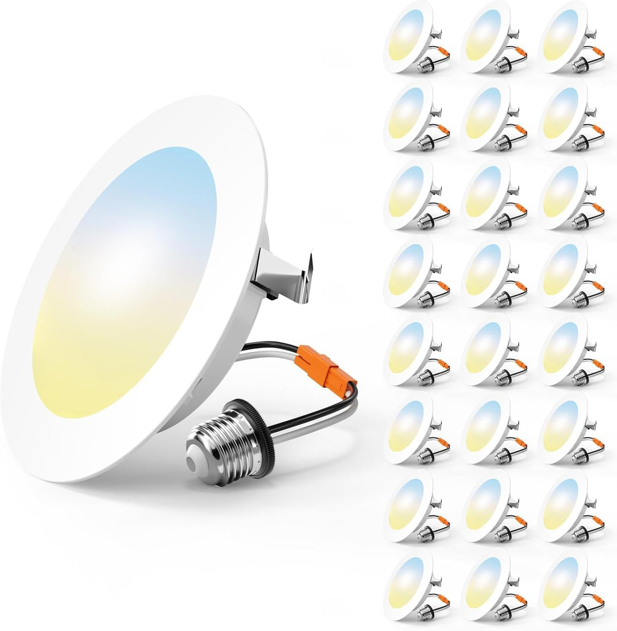 FREELICHT 24 Pack Retrofit LED Recessed Lighting 6 Inch, 5CCT, White