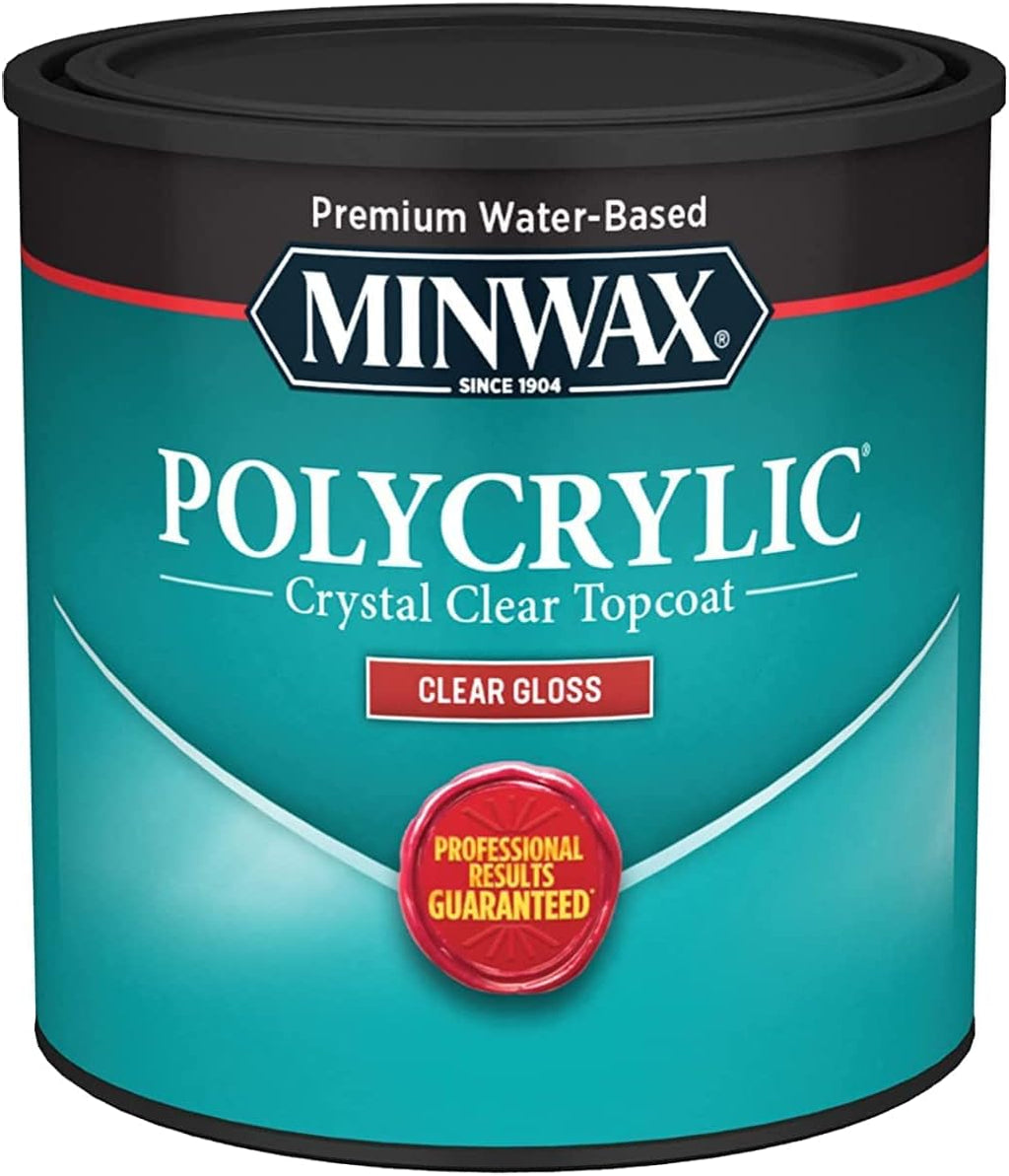 Minwax 1/2 pt 25555 Clear Polycrylic Water-Based Protective Finish Gloss