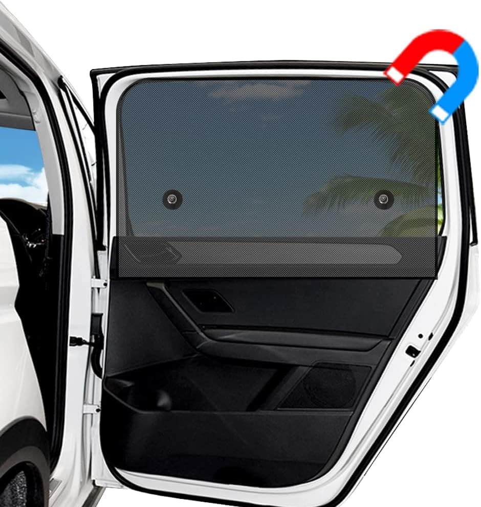 Ovege Car Window Shades Magnetic 2pcs Universal Car Window Screen Mesh Side Window Sun Shade Automotive Window Sunshades for Driver Passenger (Front Seat 2pcs-)