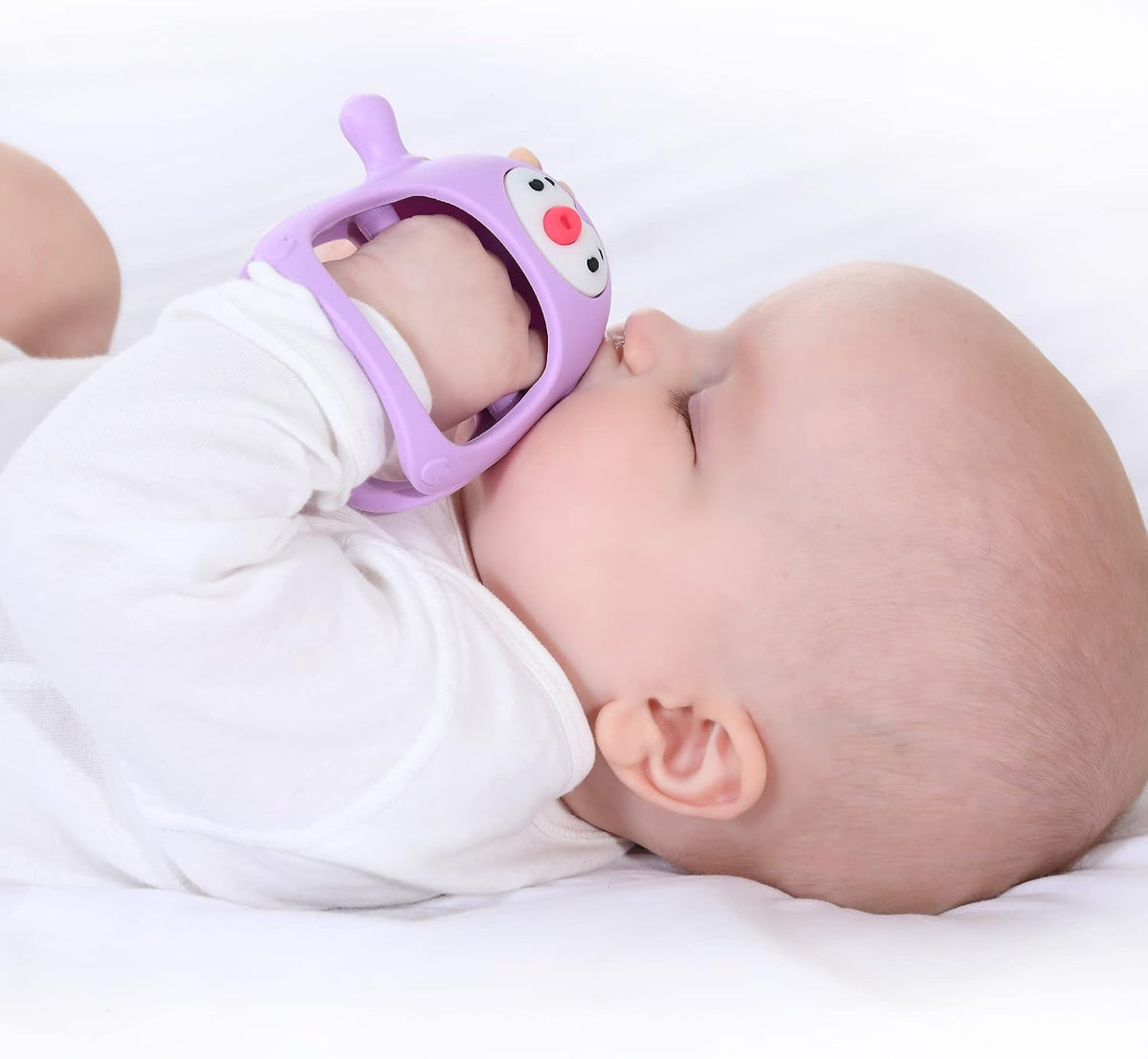 Smily Mia Baby Teething Toys for 0-6Months, Penguin Teethers for Babies 3-6Months | Hand Teether for 0-6M |Teething Mittens for Teething Relief, Baby Pacifier |New Born Essentials, 2Pack