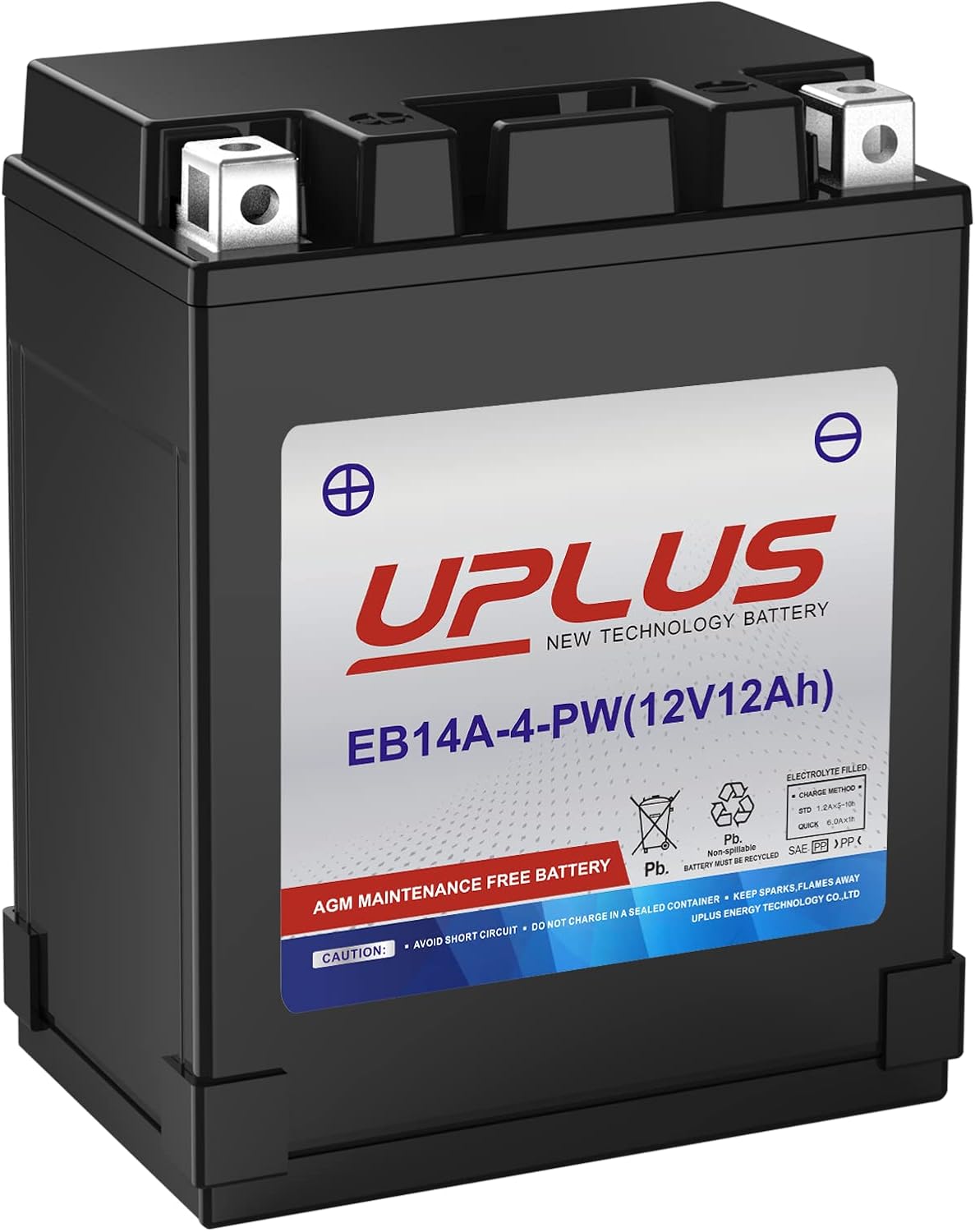 UPLUS ATV Battery YTX14AH-BS, EB14A-4 Scooter Snowmobile UTV Motorcycle Battery Maintenance Free - Sealed AGM Powersports Batteries Compatible with Yamaha Honda Suzuki Kawasaki Polaris