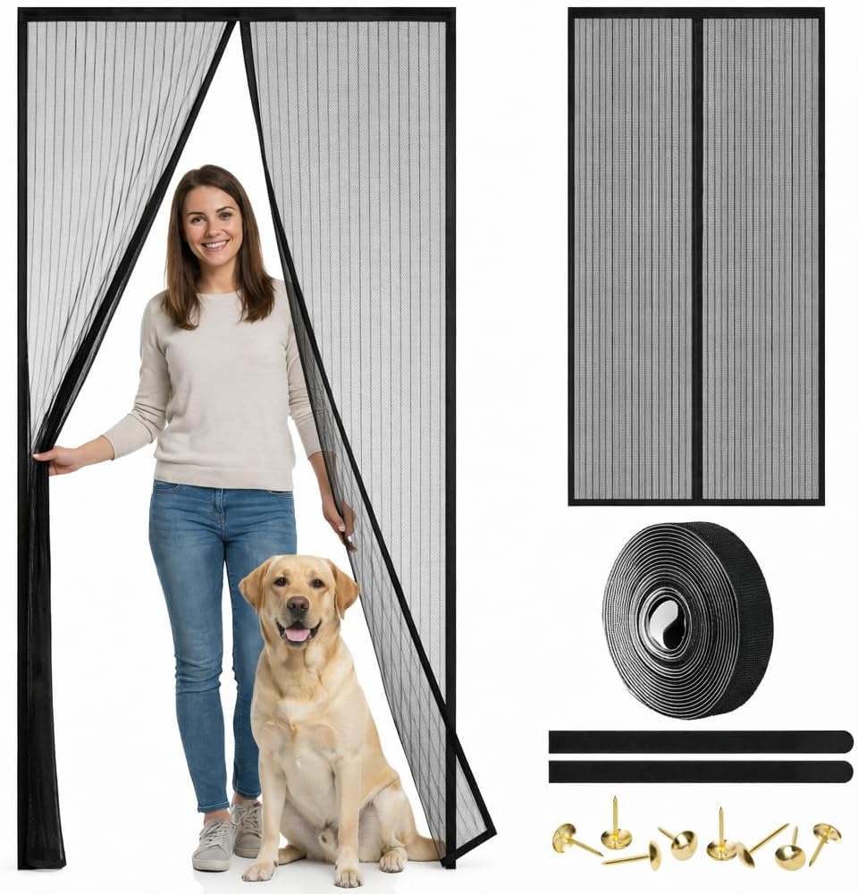 48"x102" Window Screen Mesh, Fiberglass Window Screen, Screen Door Mesh, Windows Screens and Screen Door Replacement, Patio Screen Mesh- Black