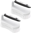 Amazer Scrub Brush for Cleaning Comfort Grip Shower Scrubber Stiff Bristles with Handle Heavy Duty Cleaner Brush for Tub Sink Carpet Floor - Pack of 2 (Green+Green)
