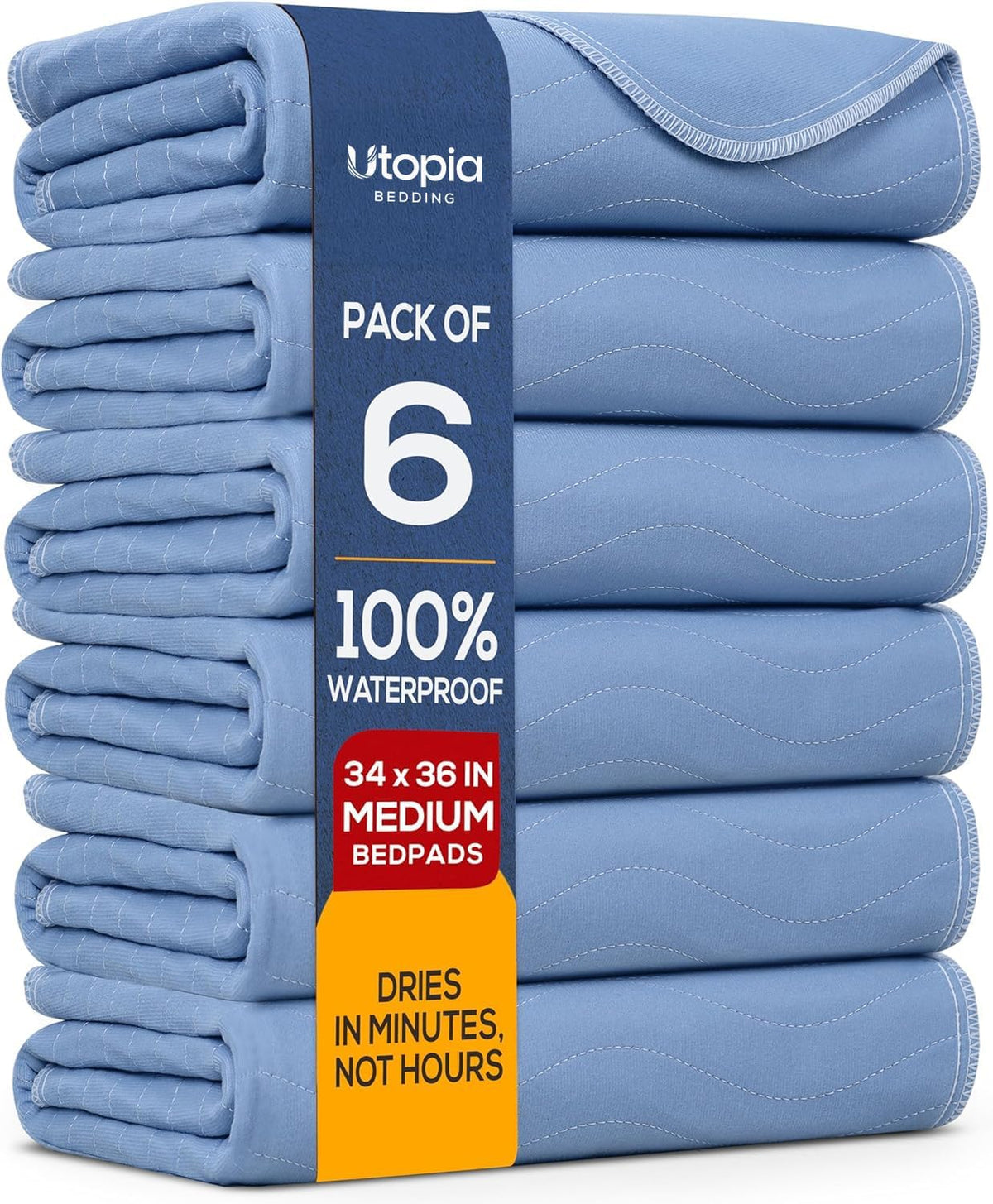 4 Pack Waterproof Reusable Heavy Absorbency Incontinence Bed Pads 34"x36"