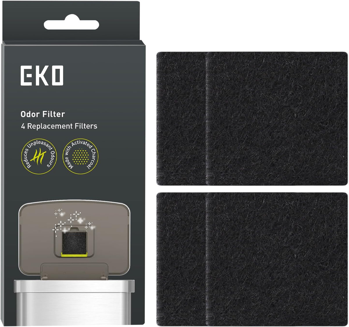 EKO Trash Can Deodorizer Filter, 4-Pack