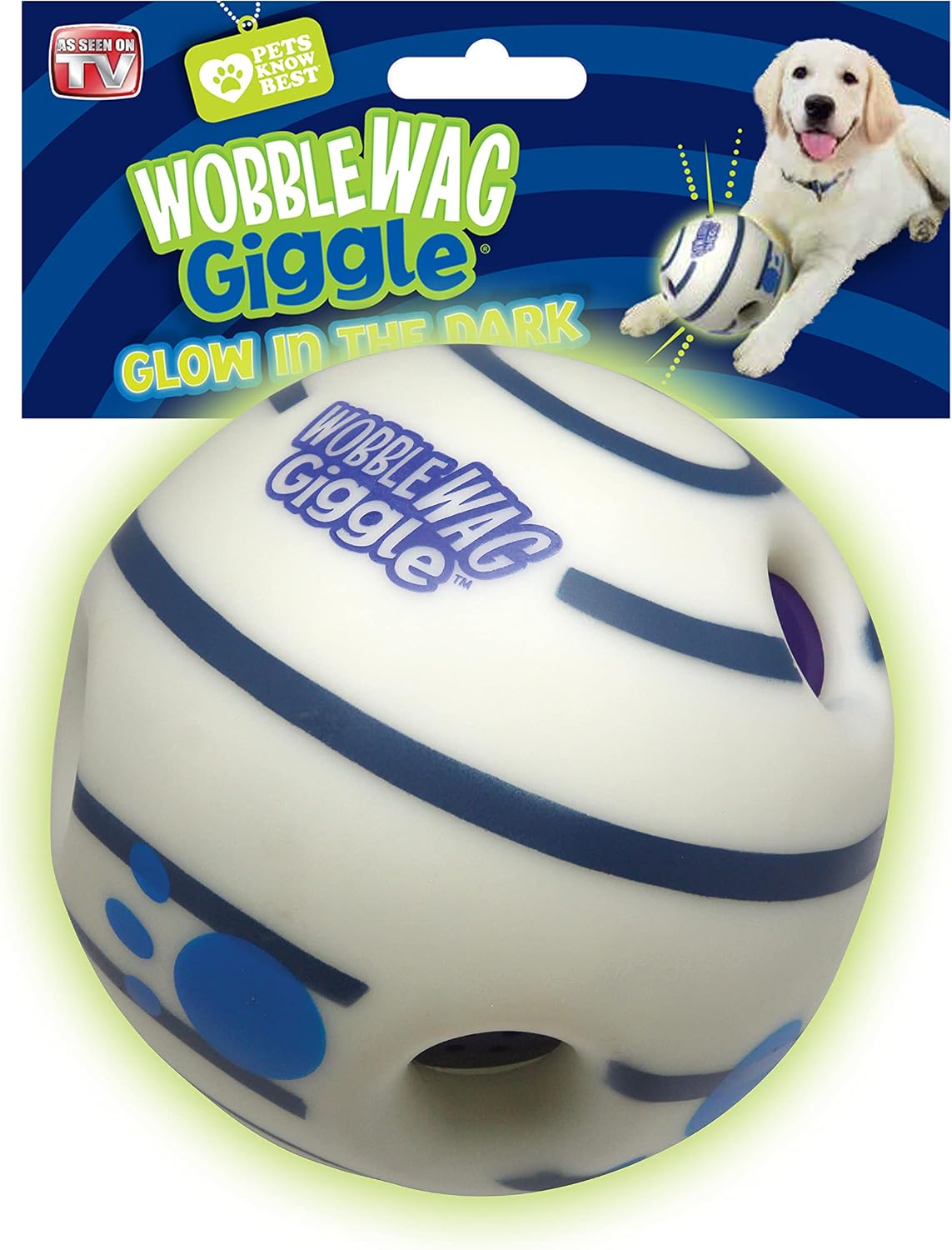 Wobble Wag Giggle Ball, Interactive Dog Toy, Fun Giggle Sounds When Rolled or Shaken, Pets Know Best, As Seen On TV