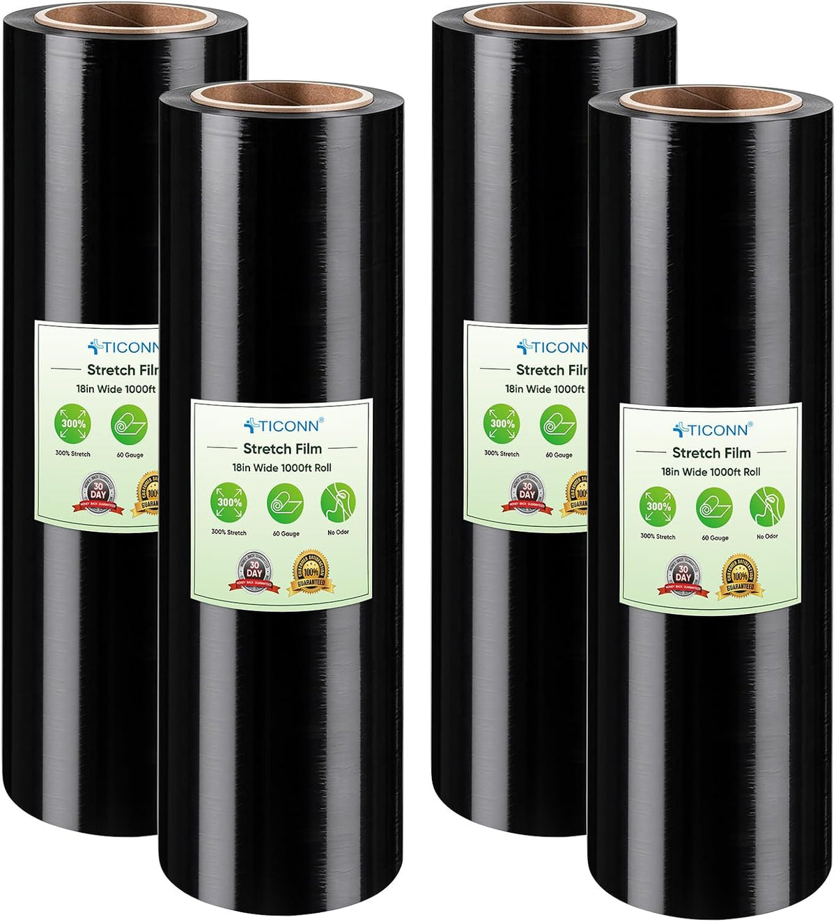 TICONN Stretch Wrap Roll, 15 in x 1000 ft Plastic Wrap for Moving Furniture